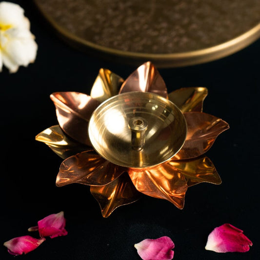 Elegant Handcrafted Metal Lotus Diya