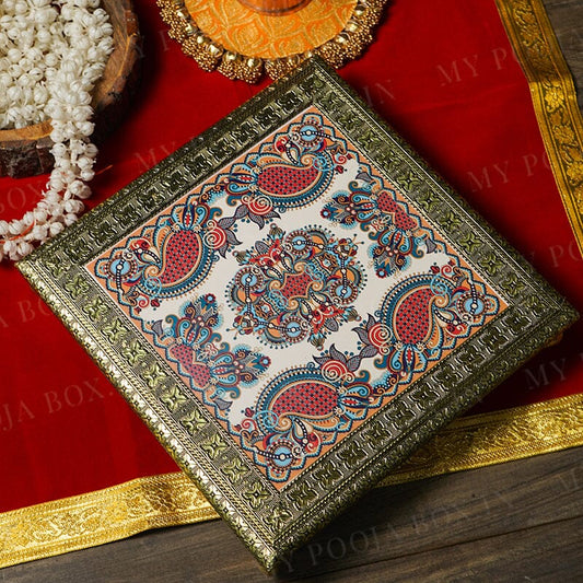 Royal Magnificent Wooden Chowki for Pooja 30cm