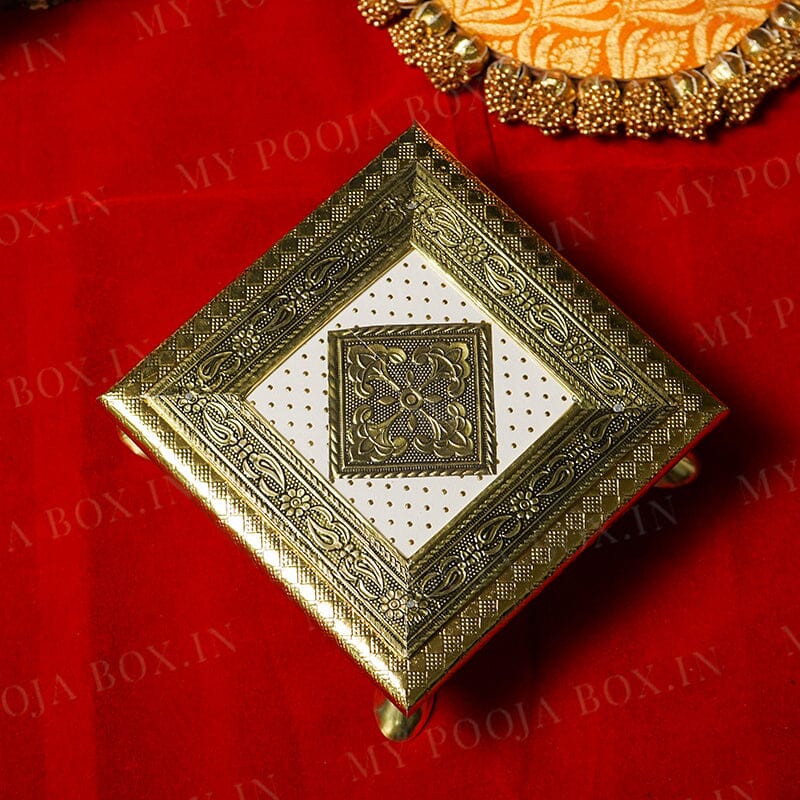 Advitiya Metal Chowki for Pooja