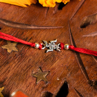 925 Silver Swastik Rakhi