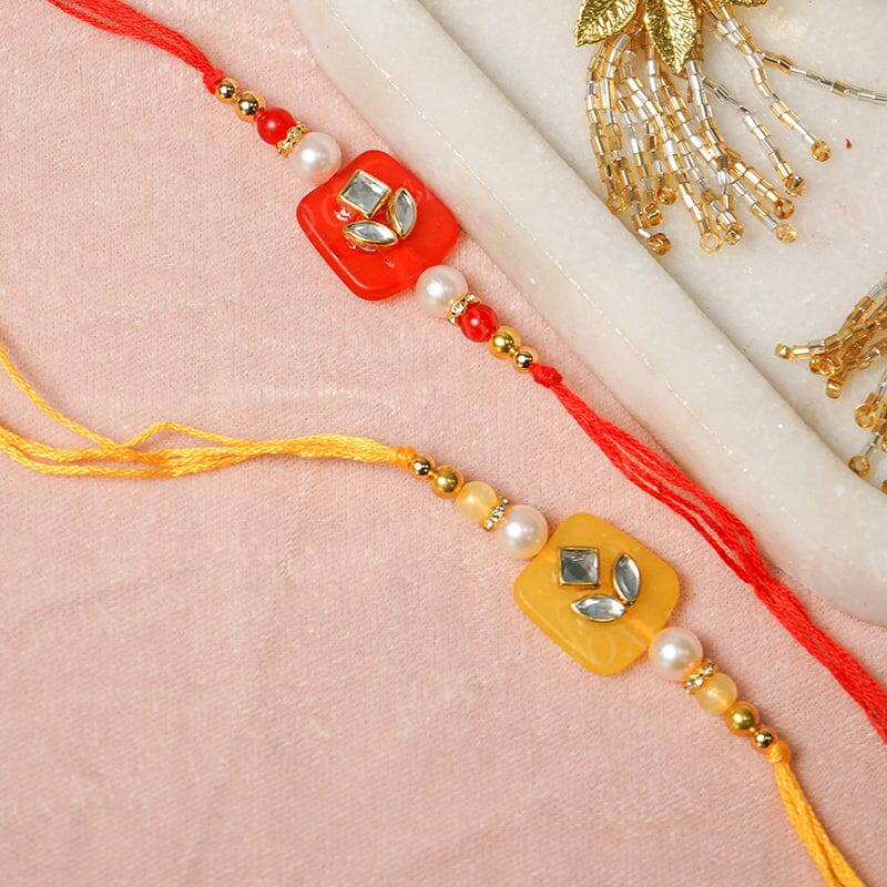 Opulent Kundan Bhaiya Bhabhi Rakhi