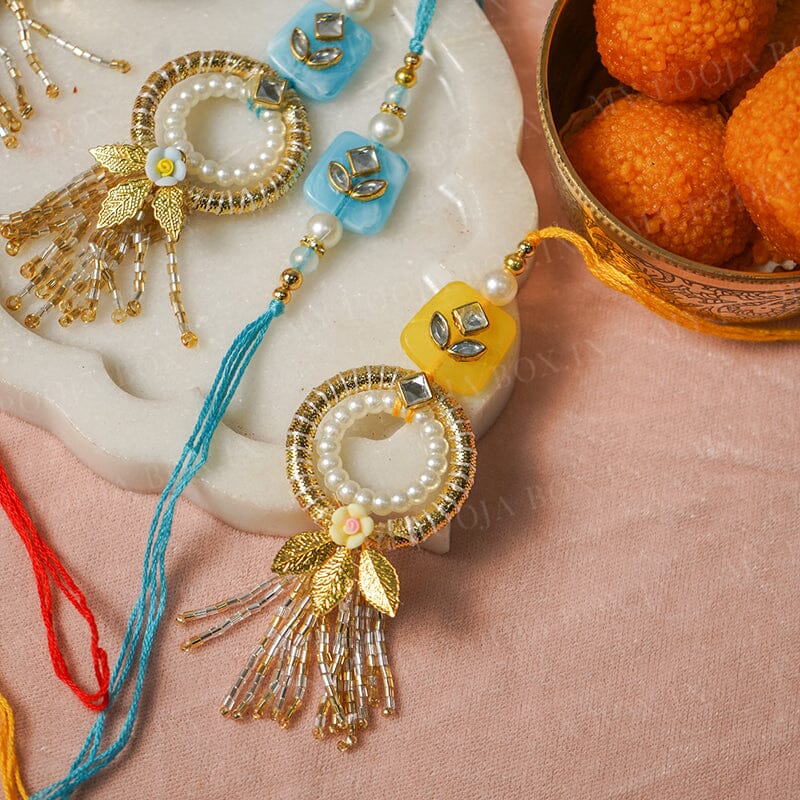 Opulent Kundan Bhaiya Bhabhi Rakhi