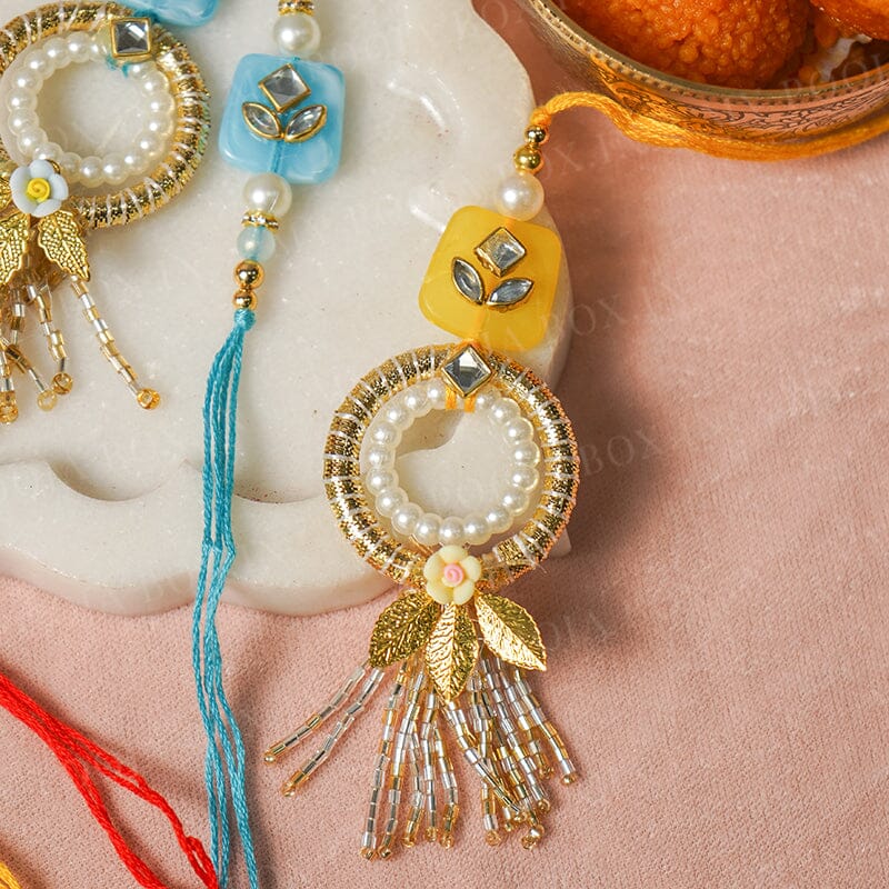 Opulent Kundan Bhaiya Bhabhi Rakhi