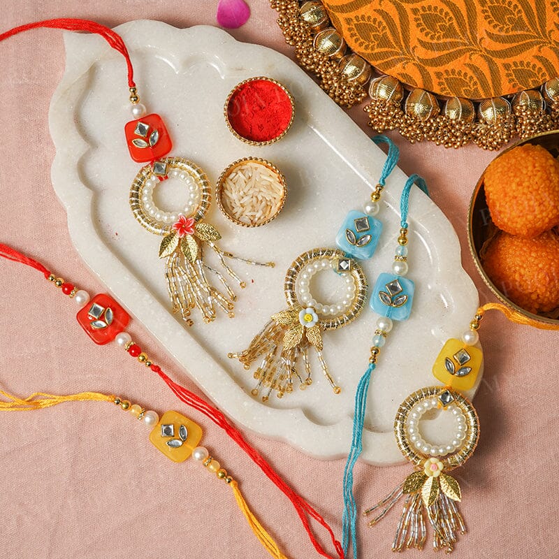 Opulent Kundan Bhaiya Bhabhi Rakhi