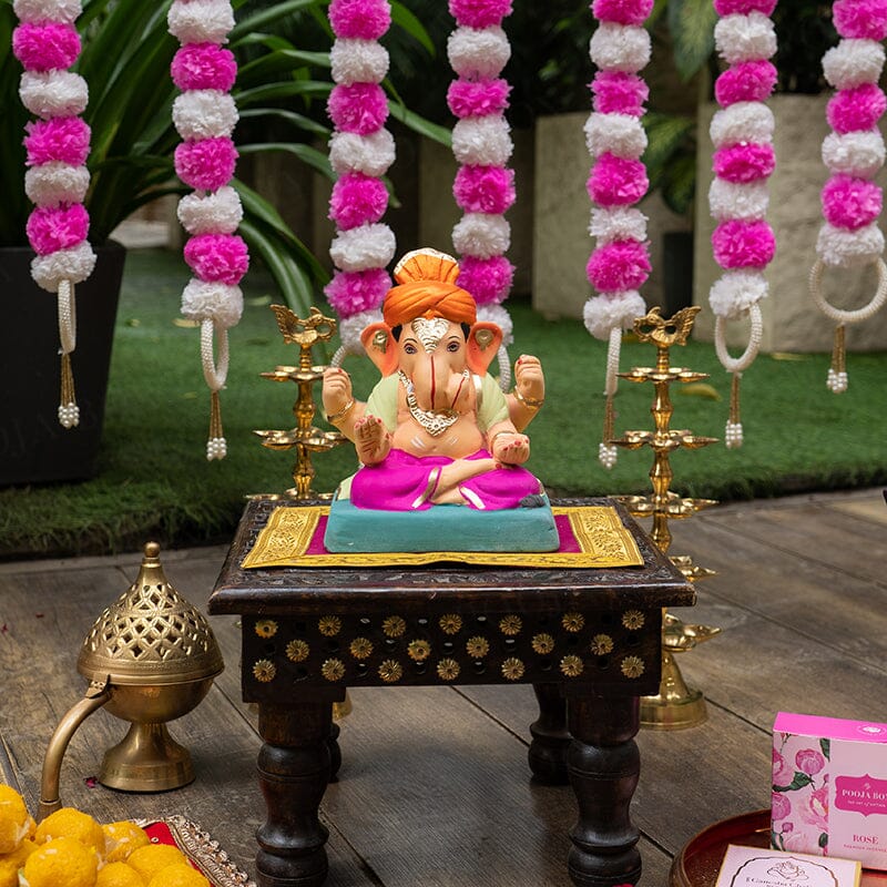 8INCH Eco-Friendly Dagdusheth Pagdi Ganapati | Plant-A-Ganesha