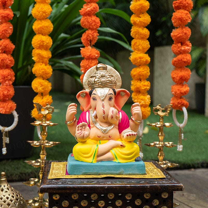 10INCH Eco-Friendly Dagdu Seth Ganpati | Plant-A-Ganesha