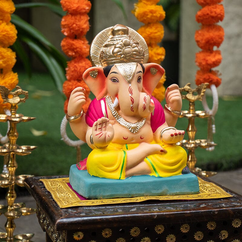 10INCH Eco-Friendly Dagdu Seth Ganpati | Plant-A-Ganesha