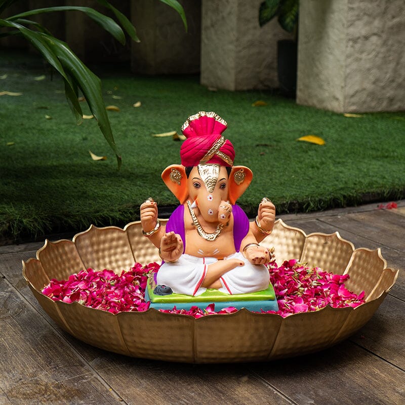 1FEET Eco-Friendly Dagdu Seth Pagdi Ganpati | Plant-A-Ganesha