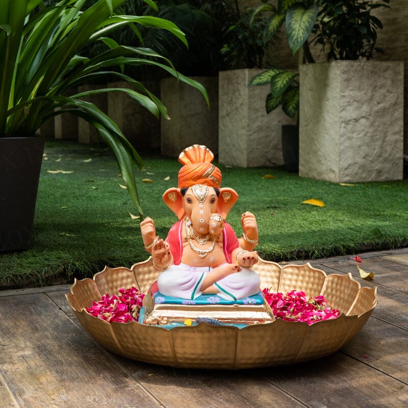 1.2FEET Eco-Friendly Dagdu Seth Feta Ganpati | Plant-A-Ganesha