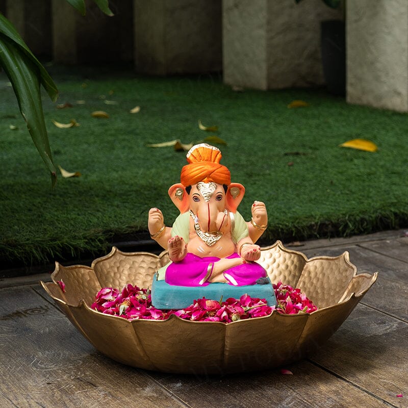 8INCH Eco-Friendly Dagdusheth Pagdi Ganapati | Plant-A-Ganesha