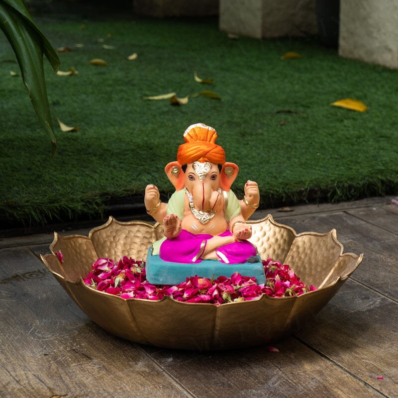 8INCH Eco-Friendly Dagdusheth Pagdi Ganapati | Plant-A-Ganesha