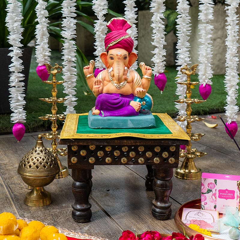10INCH Eco-Friendly Vighnaraja Feta Ganpati | Plant-A-Ganesha