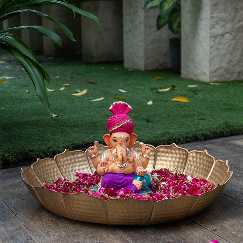 10INCH Eco-Friendly Vighnaraja Feta Ganpati | Plant-A-Ganesha