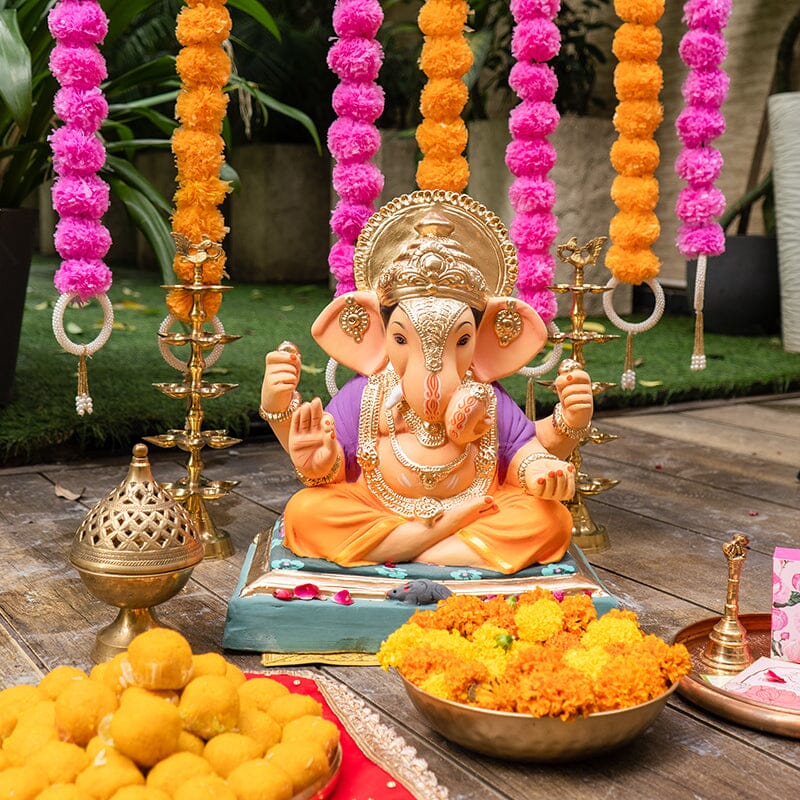 1.5FEET Eco-Friendly Dagdu Sheth Ganapati | Plant-A-Ganesha