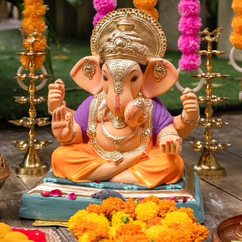 1.5FEET Eco-Friendly Dagdu Sheth Ganapati | Plant-A-Ganesha