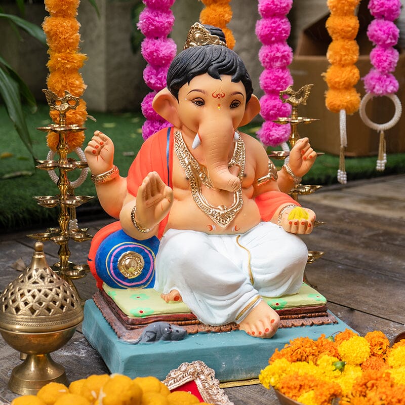 1.5FEET Eco-Friendly Pitambara Ganpati | Plant-A-Ganesha