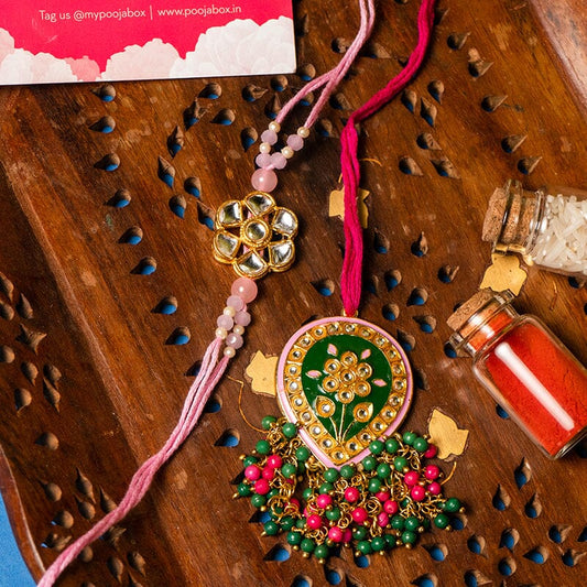 Traditional Meenakari Bhaiya Bhabhi Rakhi