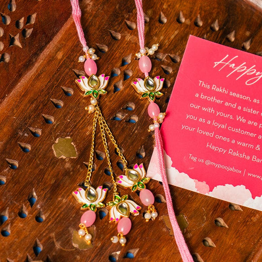 Divine Lotus Duo Bhaiya Bhabhi Rakhi