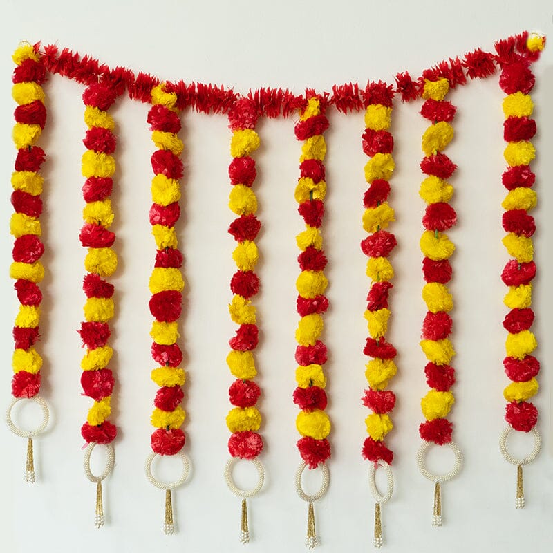 Buy Incredible Floral Red Yellow Backdrop Decoration Online in India ...