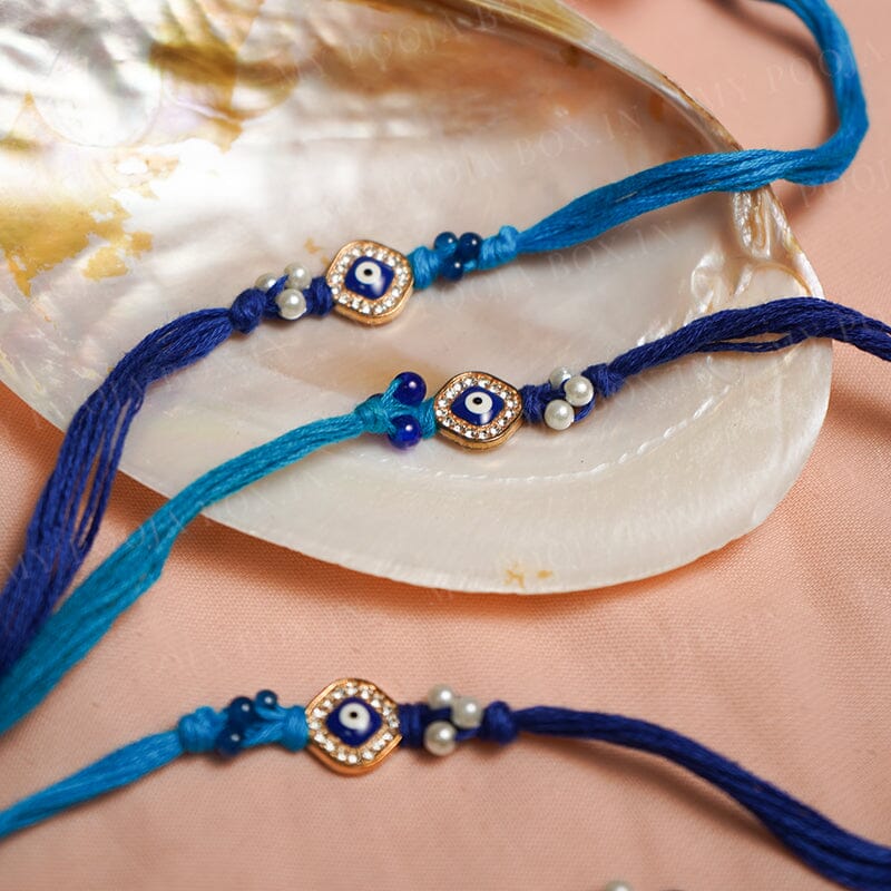 Intricate Diamond Studded Evil Eye Rakhi
