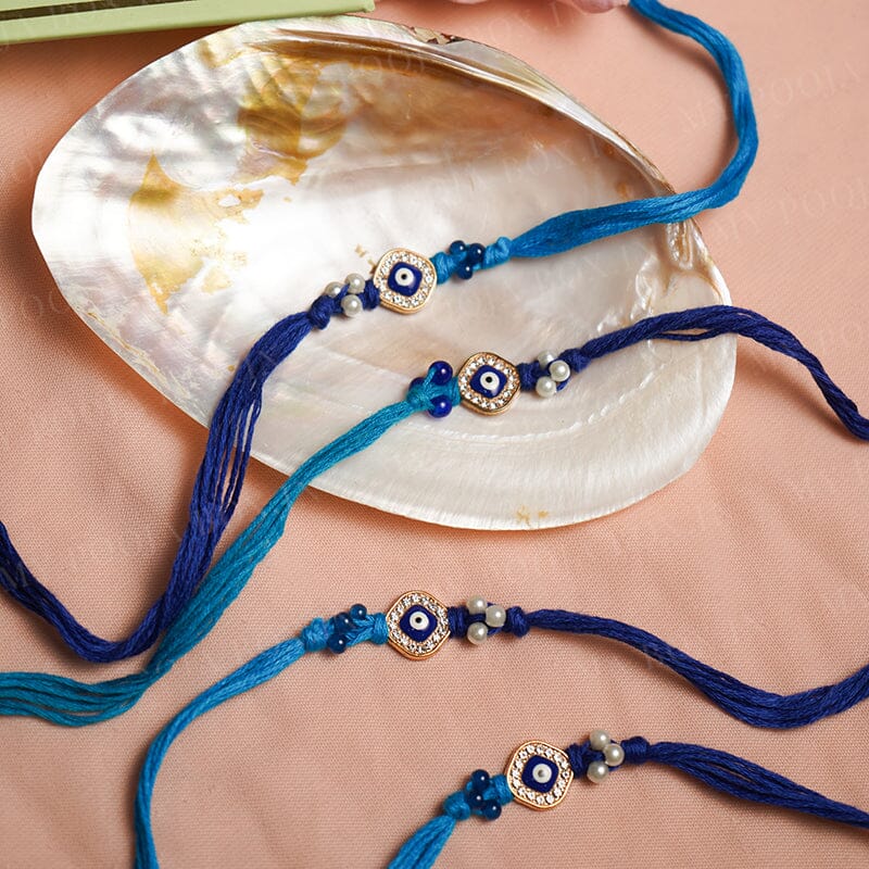 Intricate Diamond Studded Evil Eye Rakhi