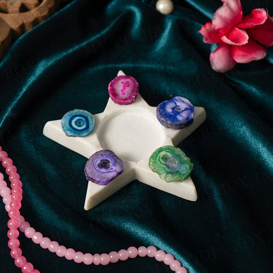 5 Agate Star Candle Holder
