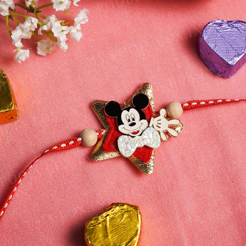 Buy Mickey Mouse Star Joyful Quirky Rakhi Online in India - Mypoojabox.in