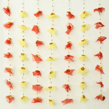 Red & Yellow Backdrop Hanging for Pooja Decoration 3.5FT x 3FT