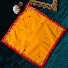 40x40 Velvet Pooja Mat Aasan Yellow