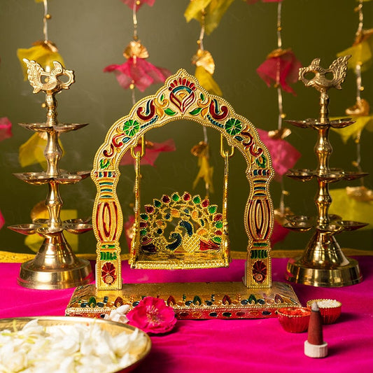 Krishna Navrang Meenakari Krishna Jhula