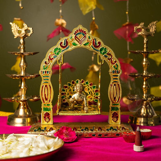 Krishna Navrang Meenakari Krishna Jhula