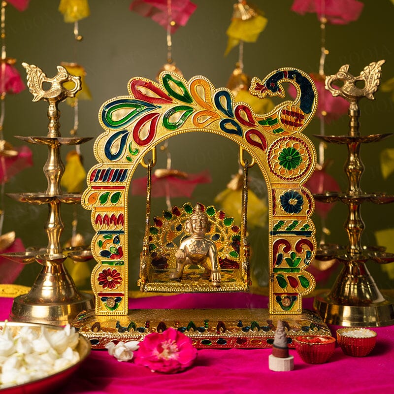 Krishna Sanskriti Mayura Meenakari Jhula