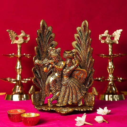 Peacock Radha Krishna Idol