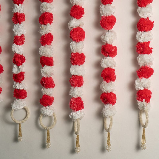 Incredible Floral Red White Backdrop Decoration