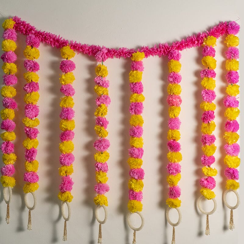 Incredible Floral Pink Yellow Backdrop Decoration