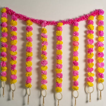 Incredible Floral Pink Yellow Backdrop Decoration