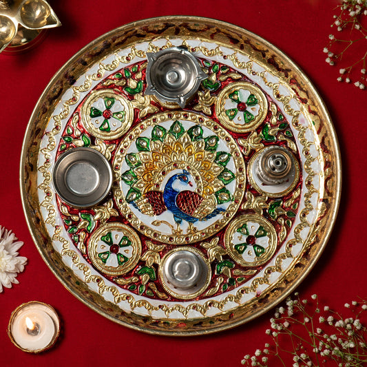 Meenakari Aaradhna Pooja Thali