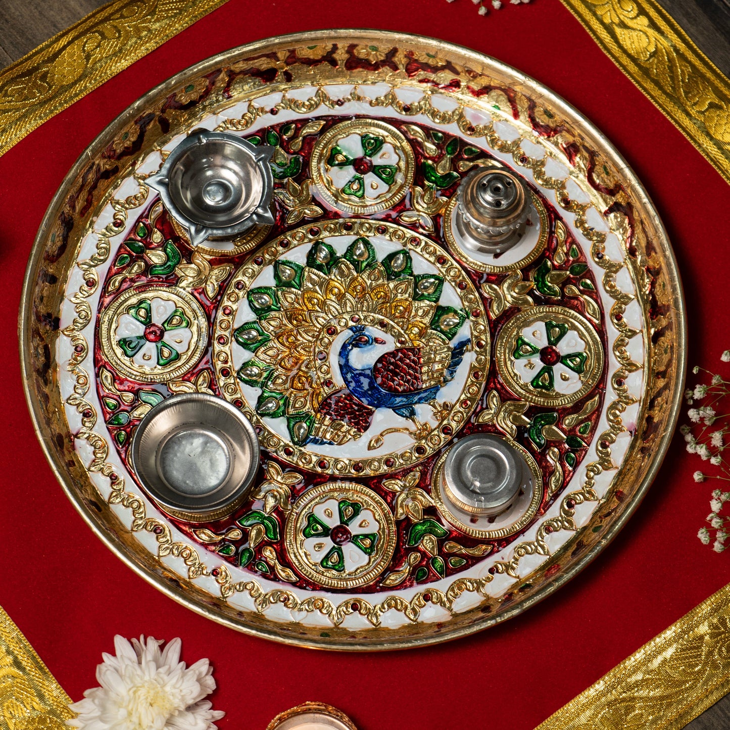 Meenakari Aaradhna Pooja Thali
