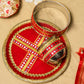 Nayantara Red Gota Karwa Chauth Thali Set