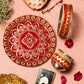 Swarnika Red Zari Karwa Chauth Thali Set