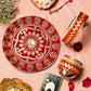 Swarnika Red Zari Karwa Chauth Thali Set