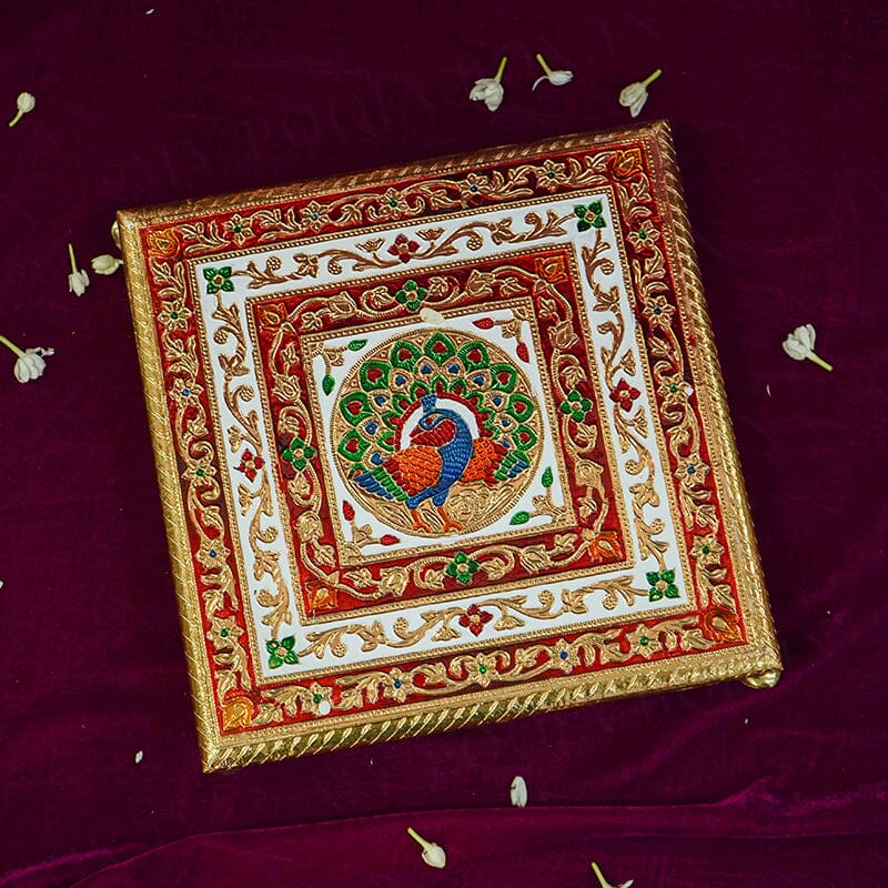 Pecock Meenakari Pooja Chowki