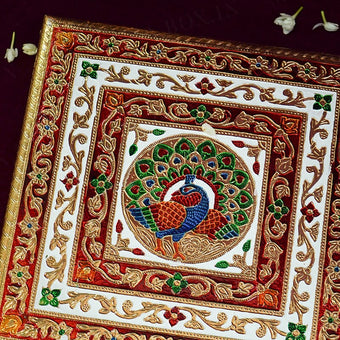 Pecock Meenakari Pooja Chowki