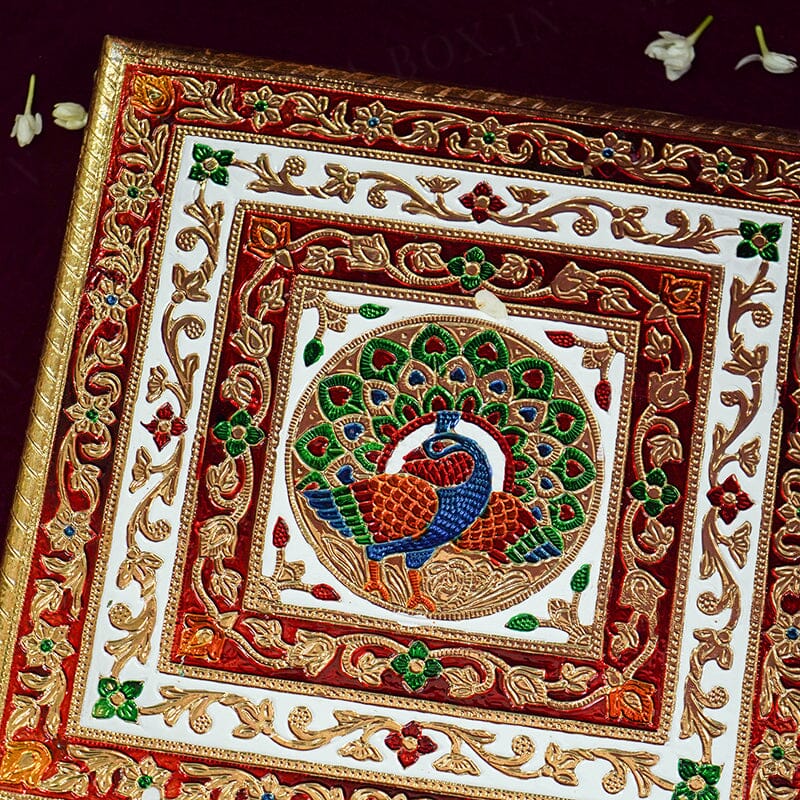 Pecock Meenakari Pooja Chowki