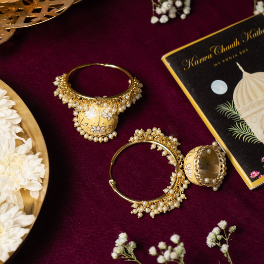 Royal Kundan Lemon Jhumka