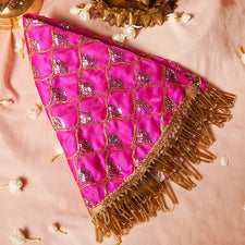 Royal Satin Gota Thali Cover