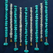 Artificial Flower Blue And White Backdrop Decoration