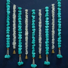 Artificial Flower Blue And White Backdrop Decoration