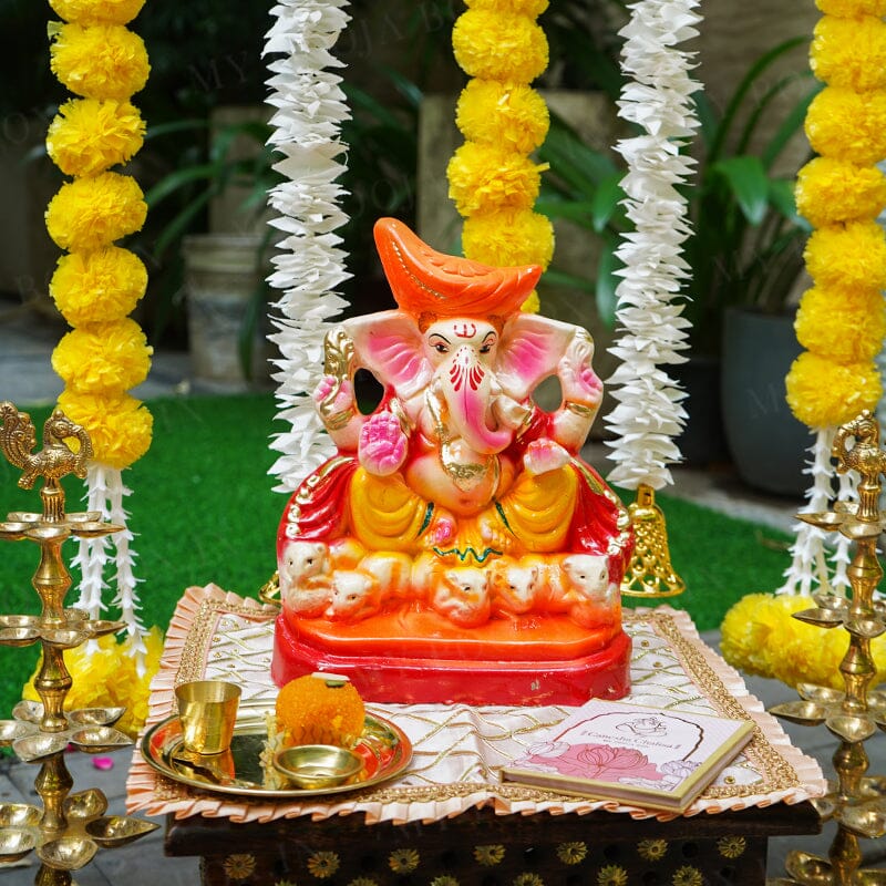 10INCH Pitambara Eco-Friendly Ganpati | Plant-A-Ganesha