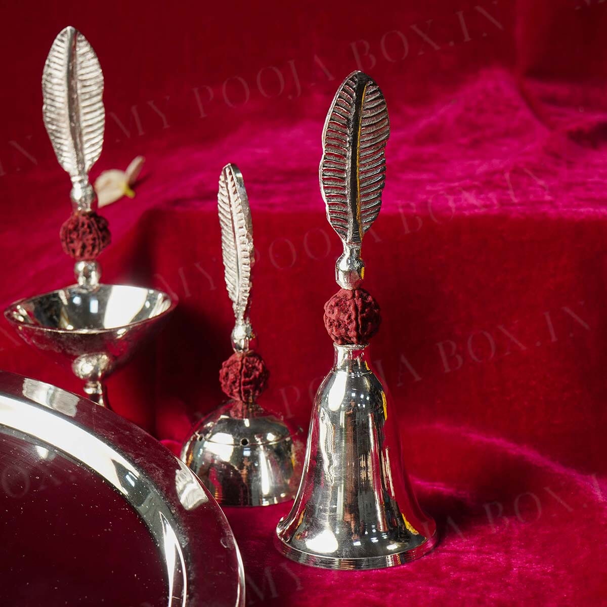 Elegant Silver Plated Pooja Thali Set